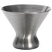 An American Metalcraft stainless steel stemless martini glass with a silver base.