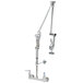 A T&S wall mounted pre-rinse faucet with roto-flex support.