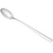 An Arcoroc stainless steel iced tea spoon with a silver handle on a white background.