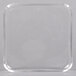 A clear square lid for a Cal-Mil glass beverage dispenser.