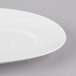 A close-up of a Schonwald white porcelain oval platter.
