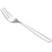 An Arcoroc stainless steel fish fork with a white background.