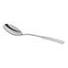 A close-up of a Choice stainless steel bouillon spoon with a silver handle.