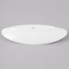 A white oval shaped tray with a logo on a white background.