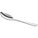 A Choice Windsor stainless steel demitasse spoon with a silver handle on a white background.