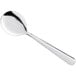 A Choice Windsor stainless steel bouillon spoon with a silver handle.