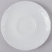 A Schonwald white porcelain saucer with a circular design on it.