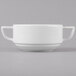 A white porcelain Schonwald soup bowl with two handles.