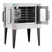 A Vulcan VC5GDL liquid propane commercial convection oven with a door open.
