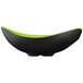 A black and green GET Brasilia melamine bowl with a lime green handle.