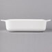 A white rectangular Villeroy & Boch porcelain serving dish with a lid.