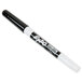 A black Expo fine point dry erase marker with black and white writing on it.