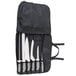 A Dexter-Russell SofGrip 7-piece cutlery set in a black case with white handles.