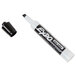 A close up of a black Expo dry erase marker with a white tip.