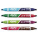 A pack of Expo 2-in-1 ultra fine point dry erase markers with assorted colors.