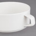 A Villeroy & Boch white porcelain soup cup with a handle.