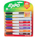 A package of Expo fine point dry erase markers in assorted colors.