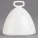 A white porcelain bell cover with a round shape and handle.