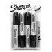 A pack of 4 black Sharpie King Size Permanent Markers.