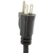 A black power cord with two plugs and a black electrical plug with two plugs on each end.