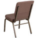 A Flash Furniture church chair with a brown fabric seat and back with white dots.