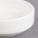 A white Villeroy & Boch porcelain bowl with a white rim.