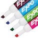 A group of Expo dry erase markers in assorted colors.