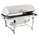 A Bon Chef stainless steel rectangular chafer with a lid.