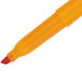 The chisel tip of a Sharpie Accent Fluorescent Orange Highlighter with yellow and red ink.
