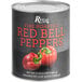 A #10 can of Regal red bell peppers with a label.