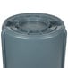 A Rubbermaid grey plastic container with a lid.