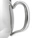 A Vollrath stainless steel coffee pot with a handle.