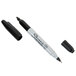 A close-up of a black Sharpie Twin-Tip marker with a black cap.
