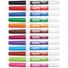 A group of Expo fine point dry erase markers in various colors.