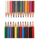A row of Prismacolor Col-Erase woodcase colored pencils in different colors.