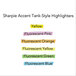 A chart with the words "Sharpie Accent Pink Chisel Tip Tank Style Highlighters" in black text.