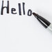 The word "hello" written in black Sharpie.