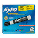 A white box of Expo low-odor dry erase markers with chisel tips in assorted colors.