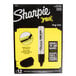A yellow and black box of Sharpie King Size Black Chisel Tip Permanent Markers.