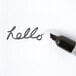 The words "hello" written in black Sharpie on white paper.