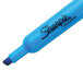 A close up of a blue Sharpie highlighter tip.