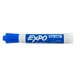 A close up of a blue Expo dry erase marker with the word expo in white