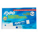 A blue and white Expo product box for a 12 pack of Expo Blue Low-Odor Chisel Tip Dry Erase Markers.