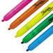 The chisel tips of Sharpie 28175PP highlighters in assorted colors on a white background.