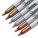 A Sharpie Metallic 6-color marker set with brown, grey, and shimmery colors.