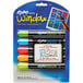 A package of Expo neon bullet tip dry erase markers in assorted colors.