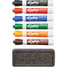 A group of Expo chisel tip dry erase markers in assorted colors in a white organizer.