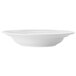 A Libbey Lunar Bright white porcelain soup bowl with a white background.