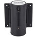 A black wall-mounted Aarco stanchion cylinder.