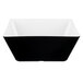 A black and white large square melamine bowl.